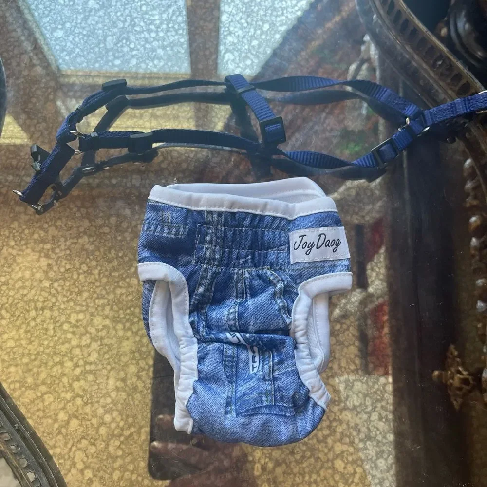 NAVY HARNESS with Denim Bottoms!